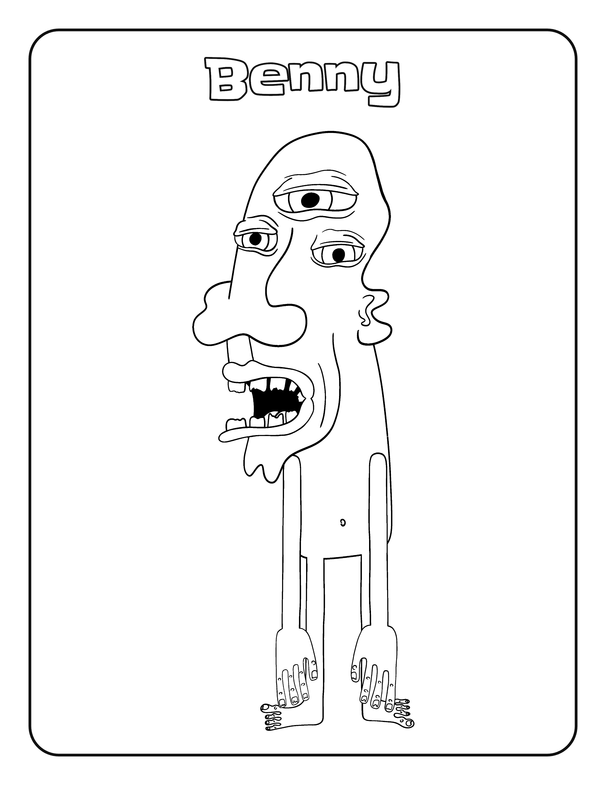 Benny coloring page