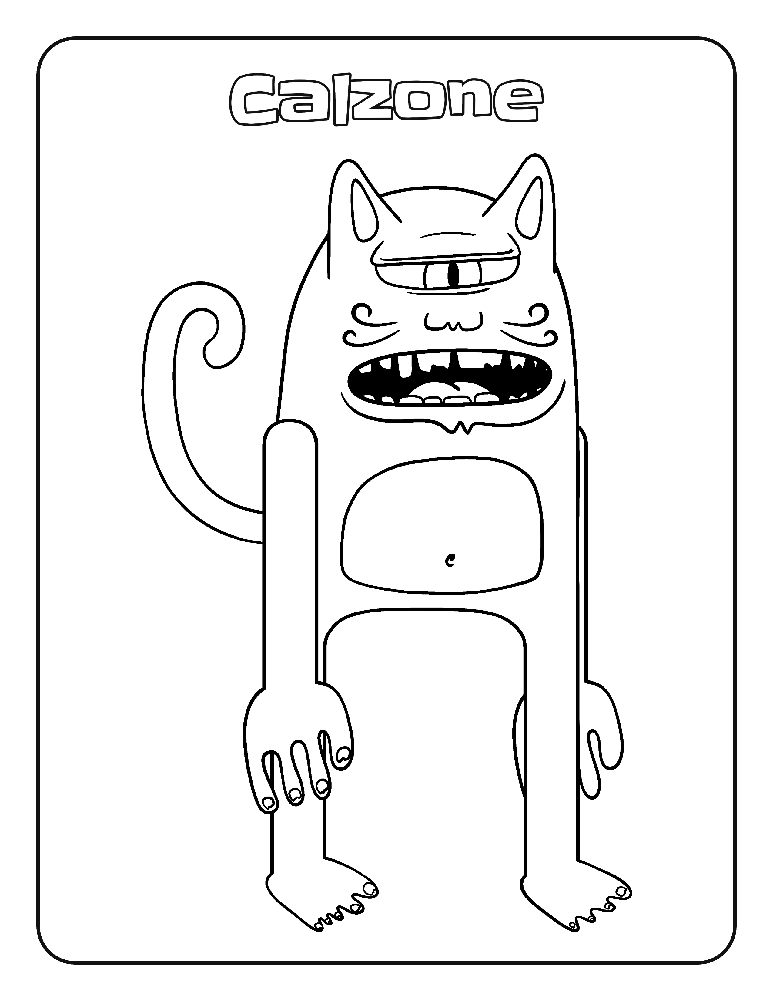 Calzone coloring page