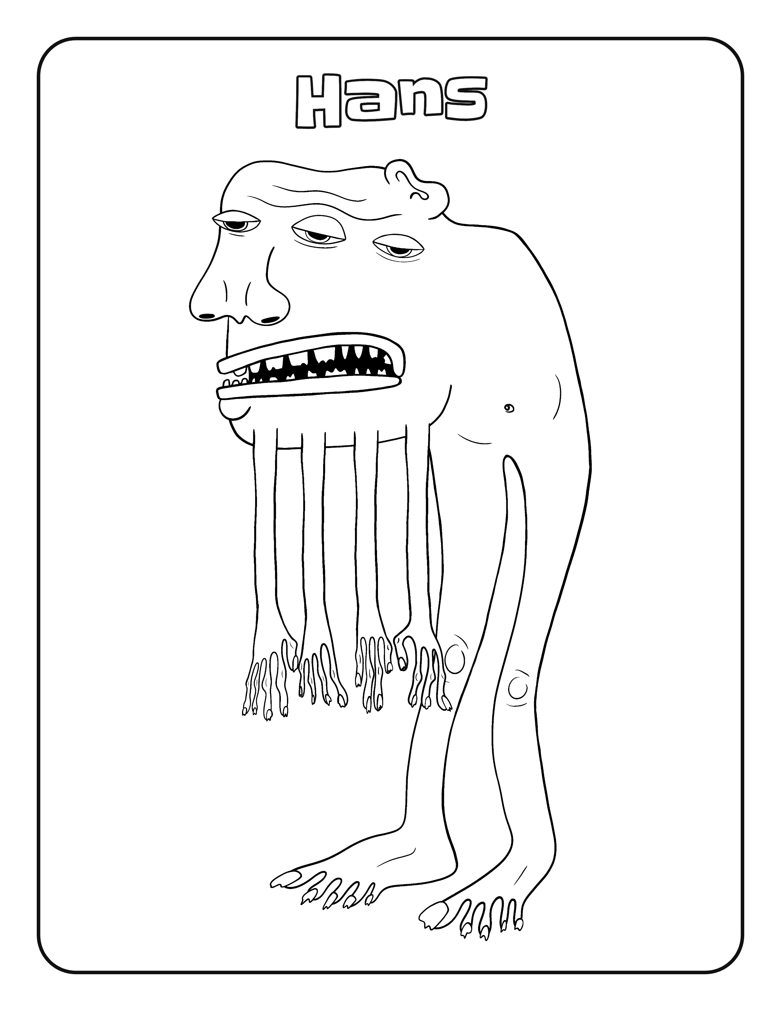 Hans coloring page